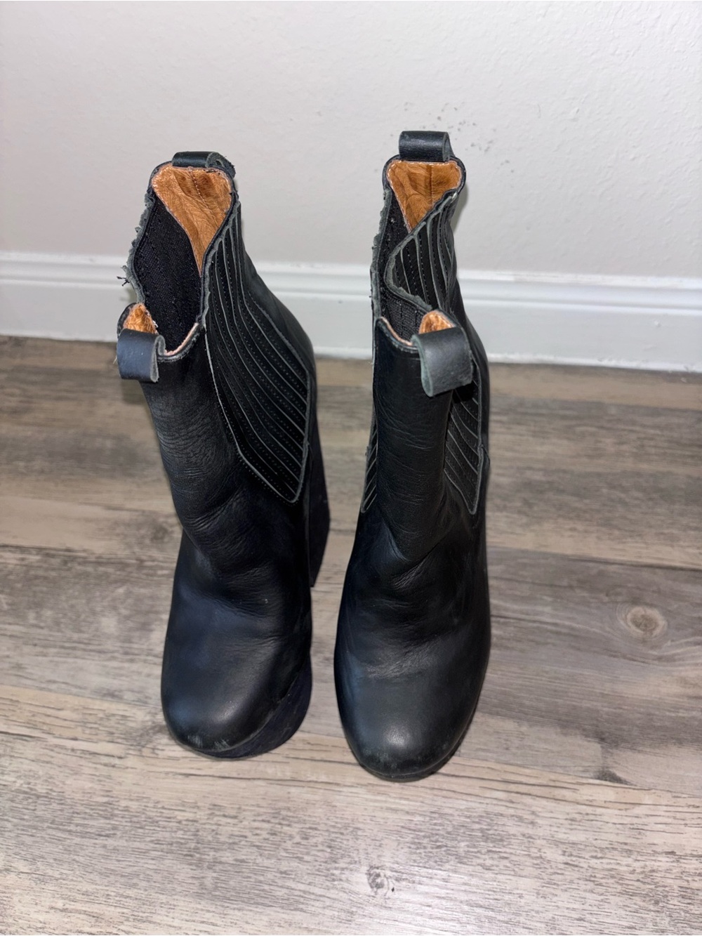 Jeffrey Campbell Black Leather Ankle Booties - size 7.5M